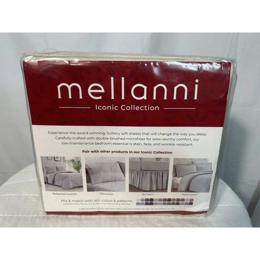 King Size Mellanni Iconic 4-Piece Microfiber Sheet Set (Striped‎ Beige)